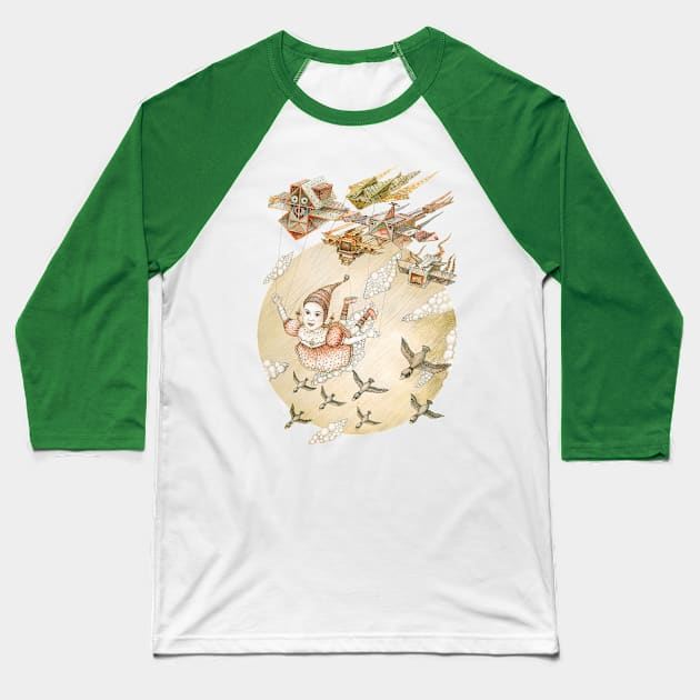 Dream of Flying Baseball T-Shirt by ruta13art